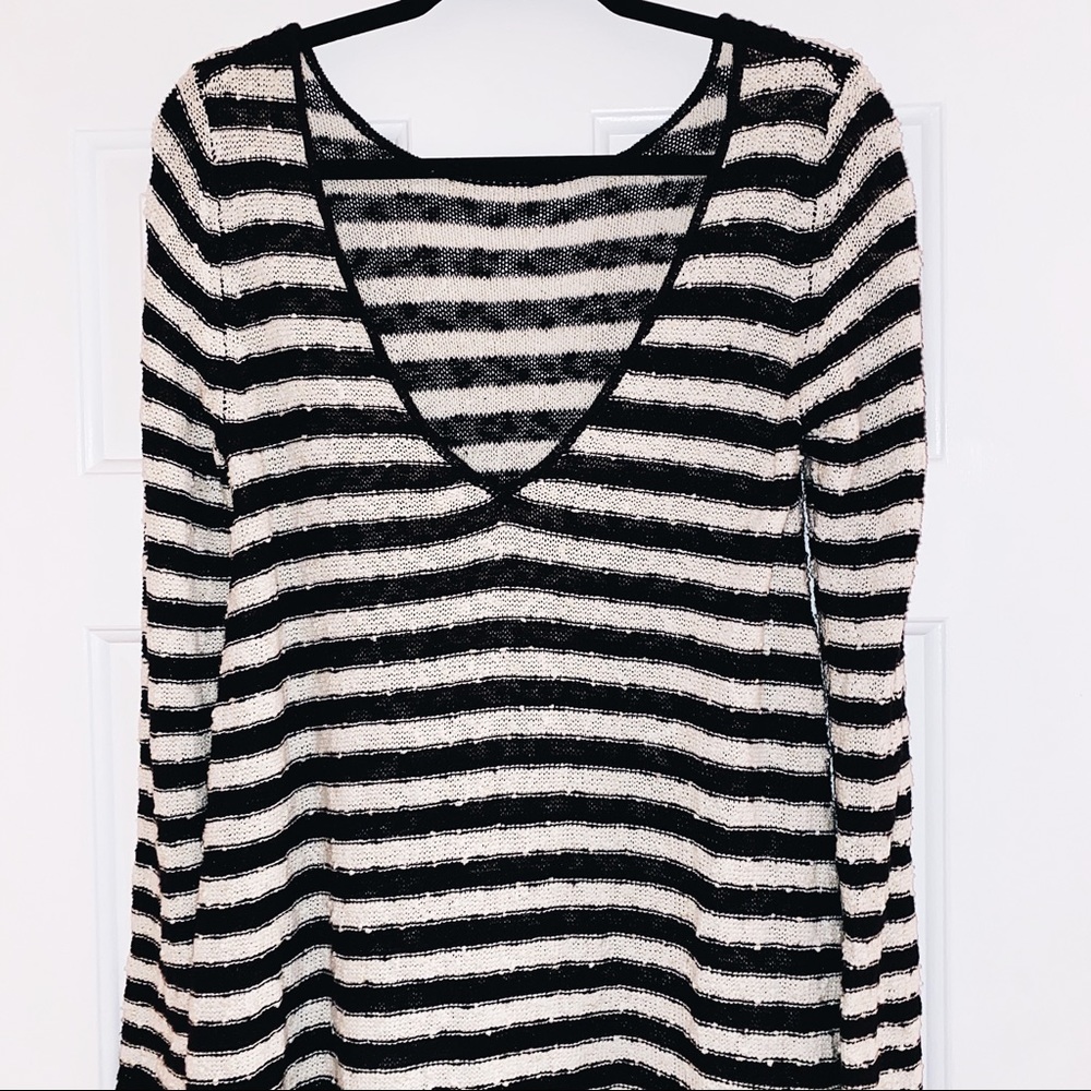 FreePeople Striped Sweater Long-sleeve Shirt Dress